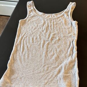 Time and Tru Light Gray Ribbed Tank Camisole